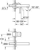 GROHE Concetto 19575001 2-Hole Bathroom Tap 147mm Spout Chrome SilkMove QuickFix view 3