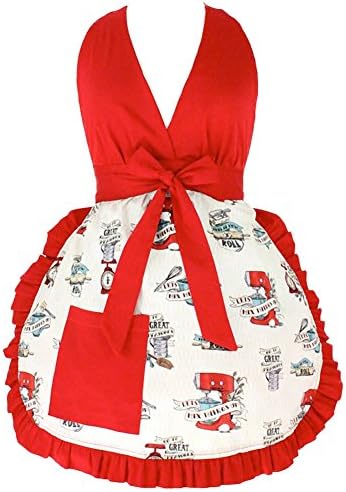 Women's Hemet In the Kitchen Baking Apron Red