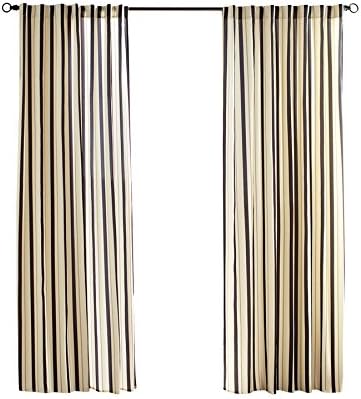 Amazon Com Solaris Cabana Stripe 108 In Black Polyester Back Tab