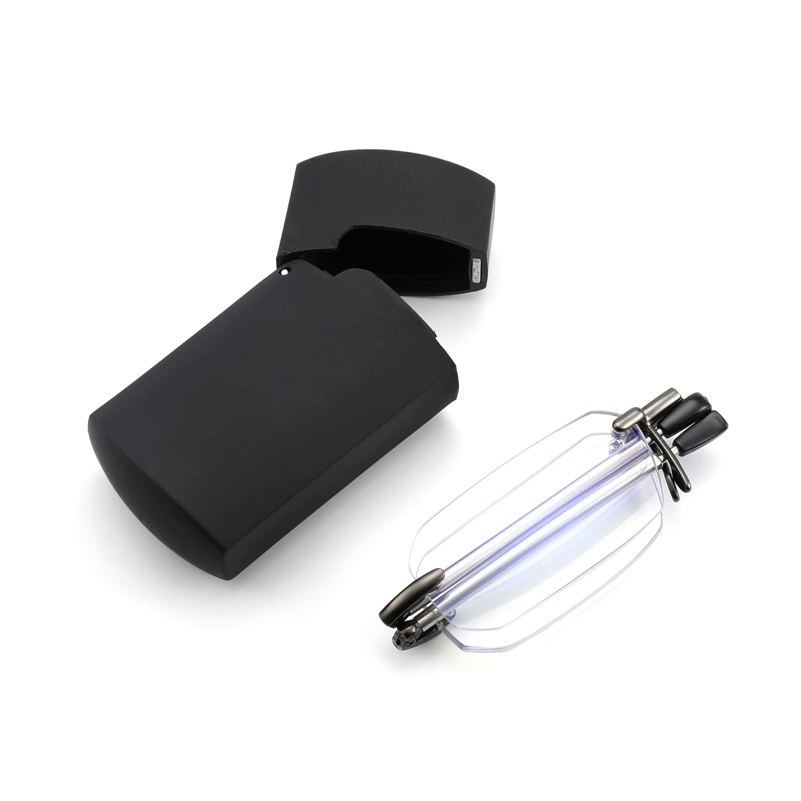 ZUVGEES Rimless Folding Reading Glasses (Grey, 3.00)