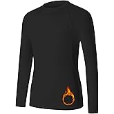 HYCOPROT Boys Compression Thermal Shirt Long Sleeve Youth Fleece Baselayer Kids Athletic Football Baseball Soccer Undershirt