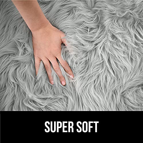 Gorilla Grip Fluffy Faux Fur Sheep Rug, Machine Washable Soft Furry