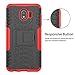 LiuShan Galaxy J4 2018 case, Shockproof Heavy Duty Combo Hybrid Rugged Dual Layer Grip Cover with Kickstand for Samsung Galaxy J4 2018 Smartphone (with 4in1 Packaged),Red