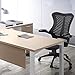 Furmax Mid Back Office Chair Mesh Desk Computer Chair with Flip Arms Swivel Task Chair with Ergonomic Headrest and Lumbar Support (Black)