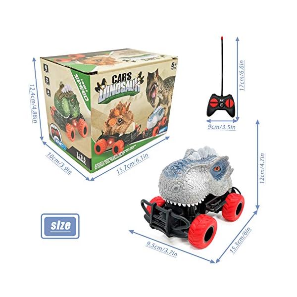 Remote Control Dinosaurs Car Toys with Lights 1:34 Scale - Best Gift Toy for Kids
