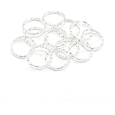 50 Pcs 20mm Round Silver Jump Rings Twisted Open Split Rings Jump Connector for Jewelry Makings Findings Supplies DIY
