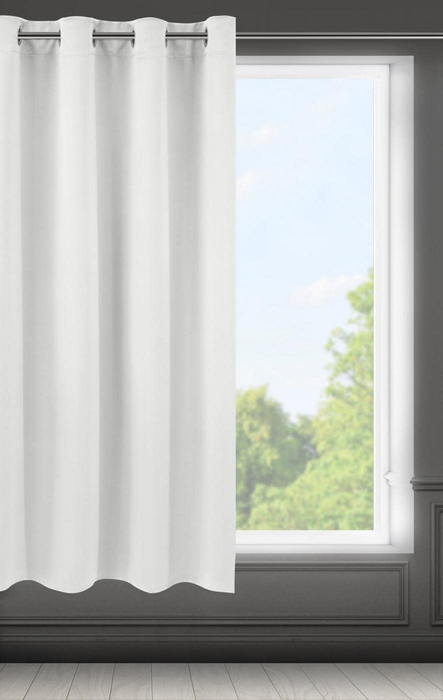 Eurofirany LOGAN Blackout Curtain - 1 Unit Eyelets, Light blocking Room Darkening Bedroom Living Room, W55 x L69, White — image 1