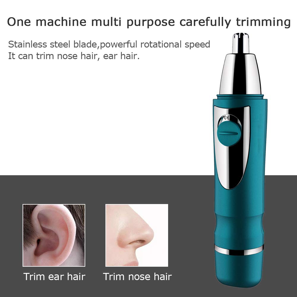 Nose Hair Trimmer Electric Nose Hair Trimmer Clipper for Men Women Ear Hair Remover Painless Trimming Men\'s Wet/Dry Trimmer 360° Rotating Dual Edge Blades with LED Light