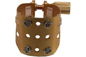 Eastern Music Saxophone Hard rubber mouthpiece Soprano alto Tenor metal ligature Ligature cap (Sandblust gold, Soprano MPC)