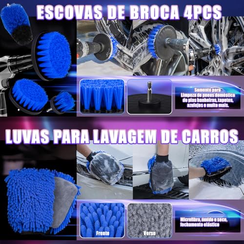 Kit Limpeza Automotiva, Kit Lavagem Automotiva, Lavar Carro, Pincel Automotivo, Conjunto de Pinceis de Detalhamento, Detalhes de Carro com 22 Peças, Lavar, Esponja Automotiva