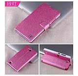 Honor 3c Case Silk Flip Leather Case for Huawei Honor 3c Cover Skin Shell (Rose Pink)