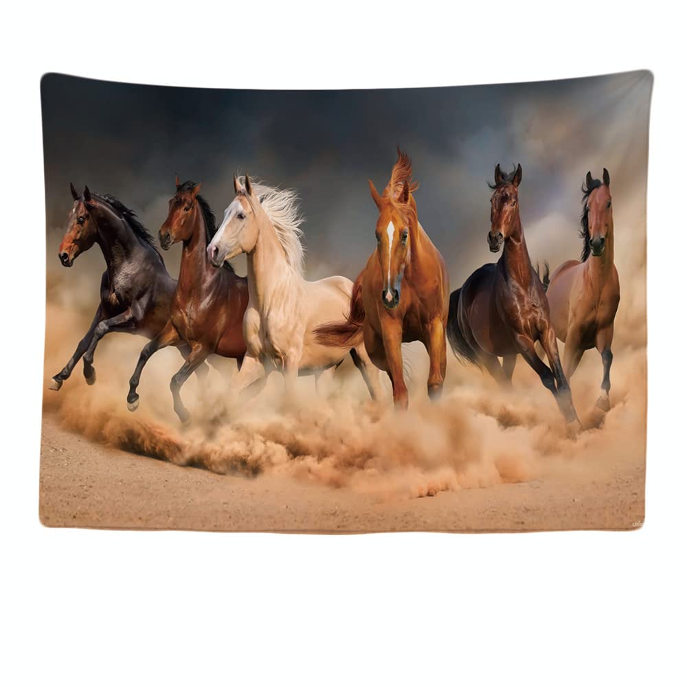 Ulticool – Decorative Wall Tapestry Bedroom - Horses Nature Animals - 200 x 150 cm Large – Fabric Wallpaper – Tapestry Aesthetic Wall - Panoramic Decoration