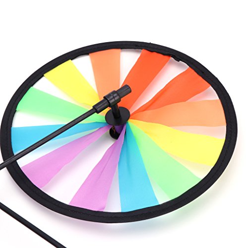 Ladaidra Wind Spinner, Animal on Bike 3D Colorful Wheel Stand Decor Windmill for Farm Yard Lawn (Owl)