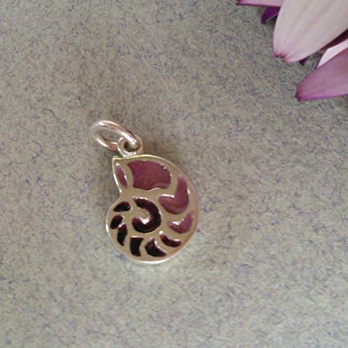 NAUTILUS TINY SILVER PENDANT/ silver enamel mini pendant