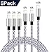 2019 JimBest Phone Charger Cable - MFi Certified - Fast Phone Charging Cable (6 Pack,3FT/6FT/10FT)Long Cord Compatible iPhone XS/Max/XR/X/8/8 Plus/7/7 Plus/6/6 Plus (Silver)
