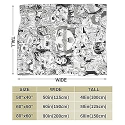 Ahego Throw Blanket Anime Collage Throws Flannel