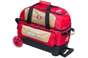 KR STRIKEFORCE Strikeforce Bowling NFL Two Ball Bowling Roller Bag with Ball, Shoe and Accessory Pockets