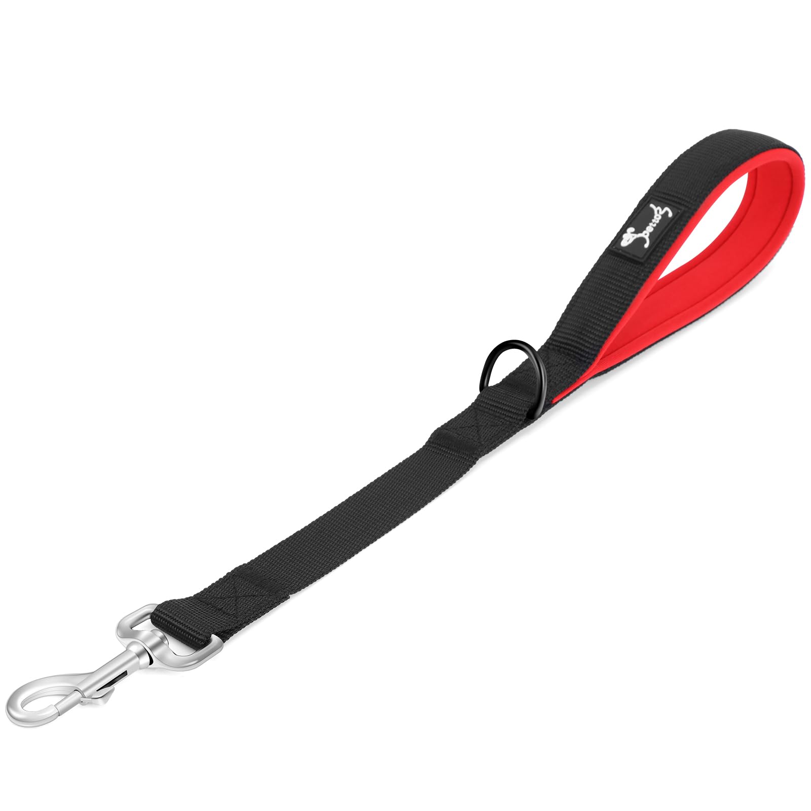 PETTOM Short Dog Lead Leash for Medium Large or Extra Large Dogs with Neoprene Padded Handle and Metal Clip (Black, L: 46 CM Length)