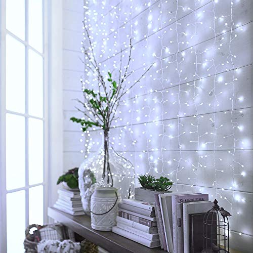 LE Cortina de Luces LED con Enchufe 3x3m 306 LED, Luz Decorativa