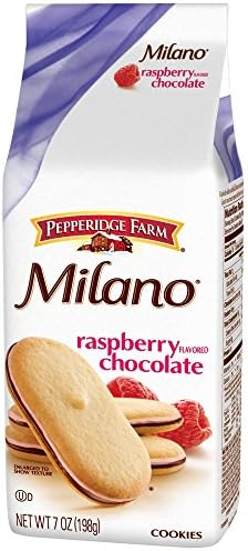 Pepperidge Farm Milano Raspberry Flavored Chocolate Cookies 7 oz (Pack of 5)