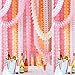 Bekith 10 Pack Reusable Party Streamers Pink & Cream Hanging Garland Four-Leaf Clover Garland Tissue Paper Flowers Garland Wedding Party Decor (11.8Feet/3.6M Long Each)
