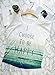 Futurino Women's I Choose To Be Happy Ocean Waves Letter Print T shirt Tops (L),Large,White,Large