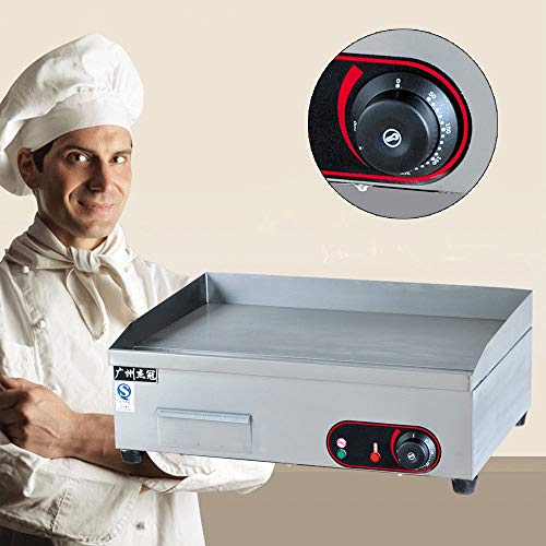 Electric Griddle Grill Machine,3000 W Heavy Duty Adjustable Temperature Commercial Control Electric Countertop Griddle Grill Stainless Steel