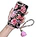 iPhone 8 Plus Kickstand Case, Luxury Bling Glitter Soft TPU Gel Beauty Shiny Flower Cute Candy Protective Cover Case for Girls with Wrist Strap (iPhone 8 Plus, Flower)