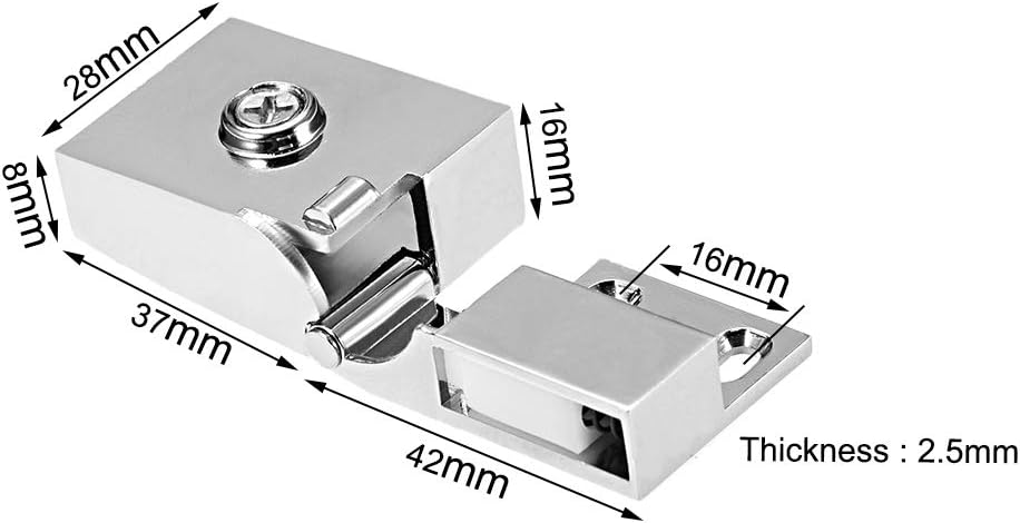 sourcing map 2 Pair Glass Door Hinge Cupboard Showcase Cabinet Door Hinge Glass Clamp,for 3-5mm Glass Thickness,Zinc Alloy - Image 3