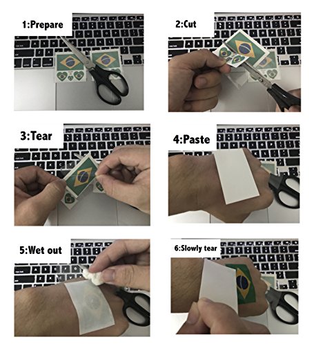 image for voidsyn Brazil Flag Silicone Rubber Wristband Bracelets,Tattoo Sticker