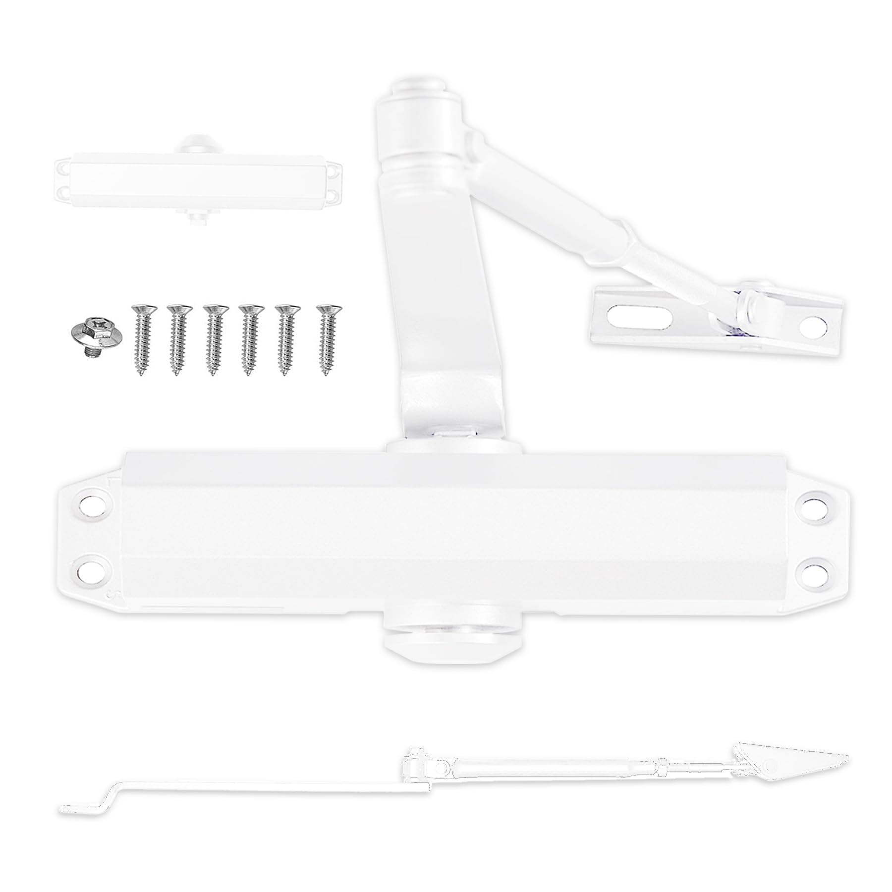 DODOGOD ドアクローザー 玄関 室内 引き戸 スチールドア 自動閉門玄関ドア 万能取替え用 静か 耐久性 (白/ドア重量25-45kgに適しています) の商品画像