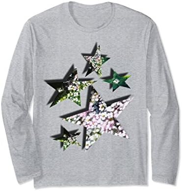 Unisex Flying Stars long sleeve t-shirt with Art of PeLari Design XL: Heather Grey