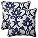 Pillow Perfect Damask Indoor/Outdoor Accent Throw Pillow, Plush Fill, Weather, and Fade Resistant, Large Throw - 18.5