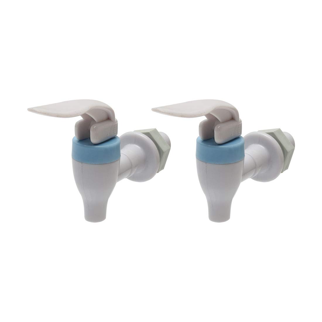 sourcingmap® Plastic Household Home Office Water Dispenser Tap Faucet 2 Pcs White Blue