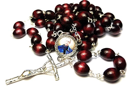 3rd Class relic rosary Saint Maximillian Kolbe patron of Narcotics Anonymous users dependence drug addicts NA addiction family journalist prison jail prisoner pro-life movement Auschwitz WWII (Cherry)