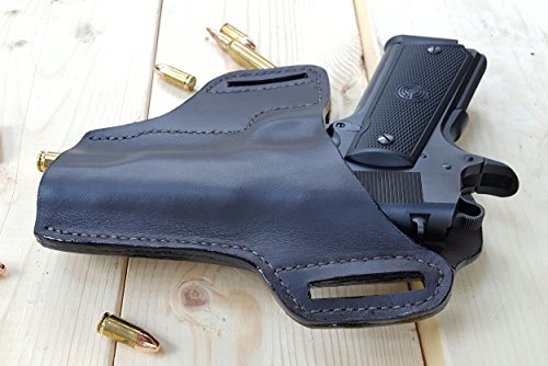 1911 Ruger SP101 LCR J Frame Glock Springfield XDm XDs Beretta M9 92 FS Outside Waistband Pancake Quick Draw Holster Glock 19 23 26 27 42 43 Walther PPK Ruger LCR LCP LC9 LC9s S&W M&P Shield Compact - Thumbnail 4
