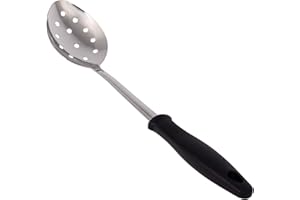 Stainless Steel Serving Perforated Spoon - Large Commercial Slotted Tablespoon for Buffet