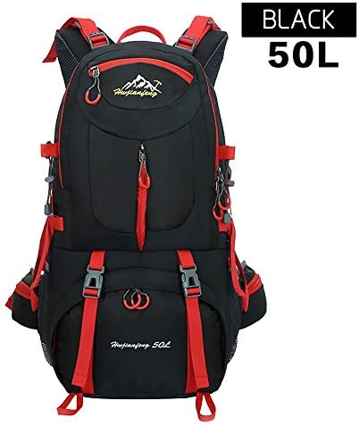 Travel Hiking Backpack Foldable Camping Outdoor Daypack Lightweight Packable Climbing Backpack 50L 60L (Black, 50L)