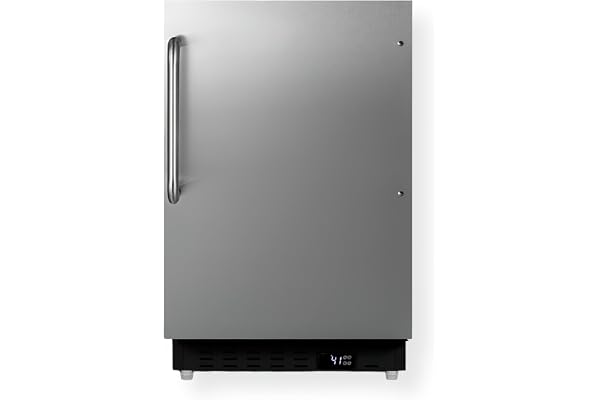 Summit Appliance ALR47BSSTB 21" Wide Built-In All-Refrigerator; Freezerless Design; ADA Compliant; Adjustable Thermostat; Automatic Defrost; Stainless Steel Door; Temperature and Open Door Alarms