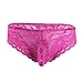 YiZYiF Men's Lace Briefs Underwear Gay Fetish Crossdress Panties with Sissy Pouch Rose,X-Large(Waistline 29.0-46.0