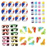 Mega Pool Party and Beach Party Favors - Summer Fun Toy Mega Assortment Bulk Pack of 48 Kids Toys Includes - Kids Sunglasses Party Favors, Inflatable Beach Balls, Water Gun Squirts and Bubbles