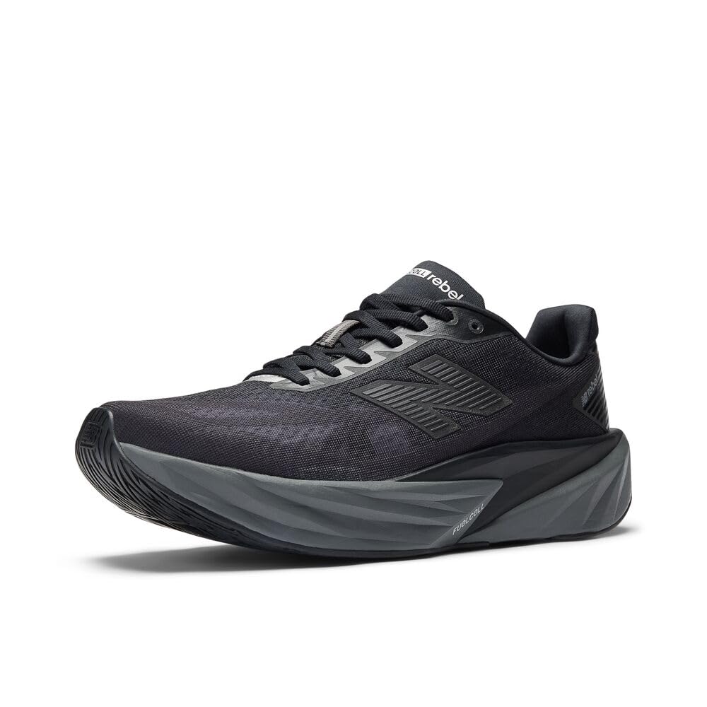 Photo 1 of New Balance Men's FuelCell Rebel V5 Running Shoe, Black/Castlerock/Silver Metallic, 10.5 W