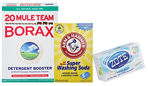 Laundry Soap Kit: DIY Powder Detergent w/ Borax, Washing Soda, Zote Laundry Flakes