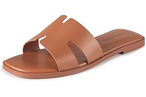Stratuxx Kaze Open Toe Flat Dress Sandals Womens Slide Comfortable Summer Black, White, Tan Sandals for Women