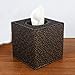 YJY Vintage Floral Tissue Holder Box Cover - Decorative Roll Facial Paper Dispenser Case for Bathroom Toilet Kitchen Office Car - Square(14 Black Gold)