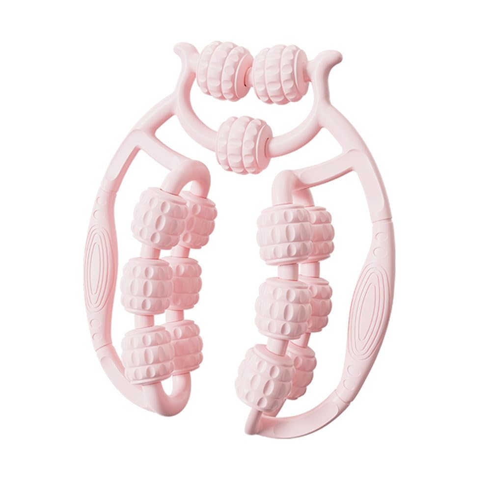 YGMXZL Foam Manual Roller Massager, 360° Foam Shaft Muscle Massage Roller,Relieve Muscle Soreness for Shoulder, Arms, Buttocks, Abdomen and Calves (Pink)