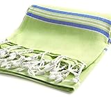 Cacala Pestemal Turkish Bath Towels Striped for Beach Sauna Luxury Peshtemal 37x70 Pistachio Green-Royal