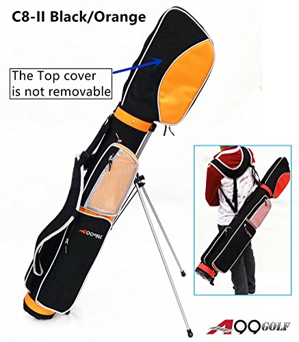 C8-II Golf Practice Range/sunday/ stand/pencil/carry Bag (Black/Orange)