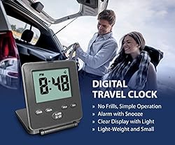 Digital Travel Alarm Clock - No Bells, No