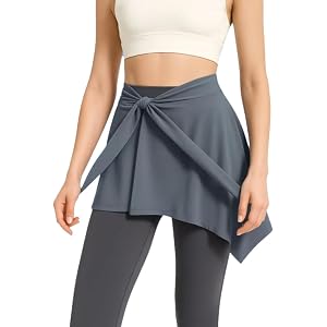Women's Yoga Wrap Skirt, Polyester Adjustable Active Skirt, 18.11 x 31.50 in, for Pilates Dance Gym Workout